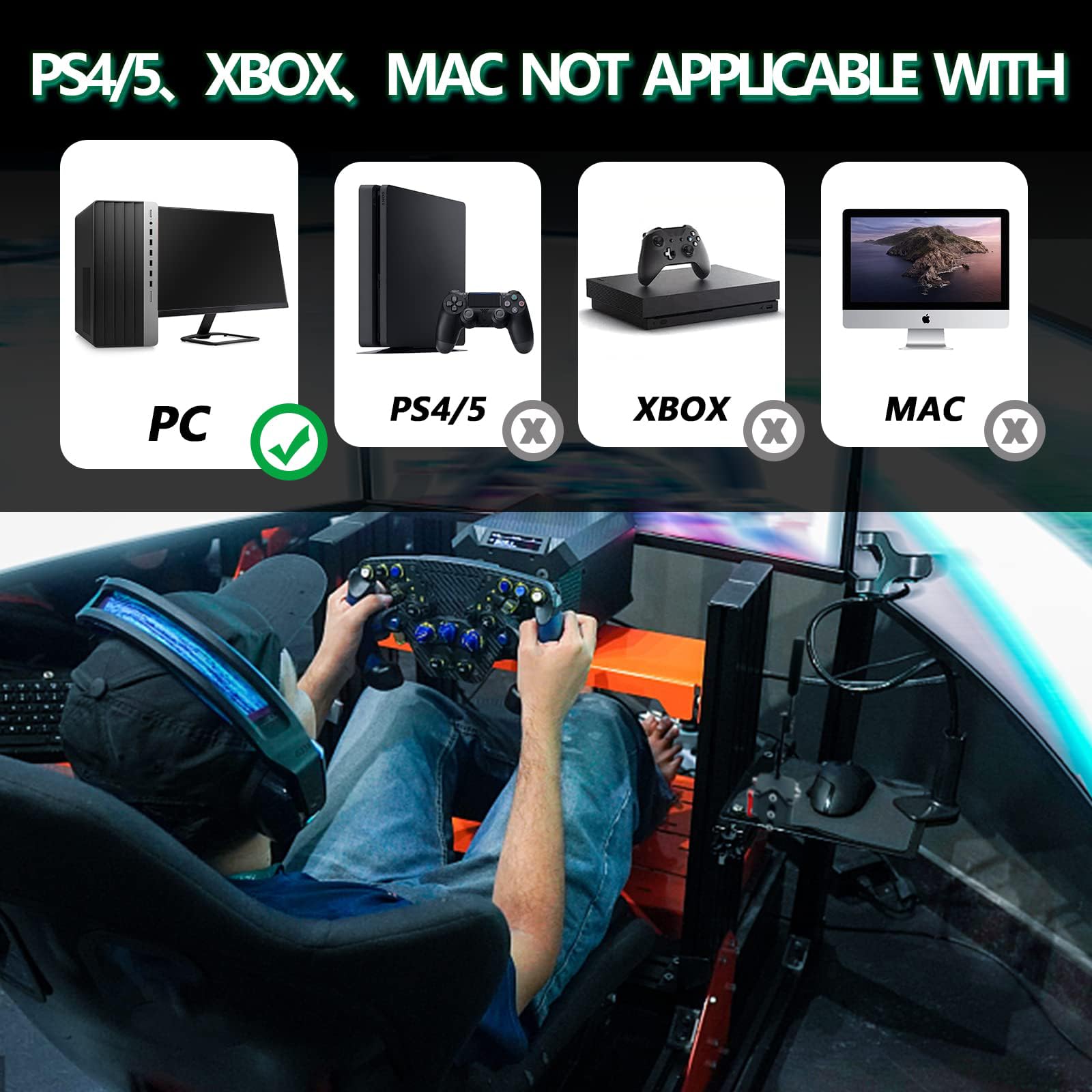 Frein à main USB 16 bits pour PC Windows - Levier de Drift Analogique Linéaire en Métal, 16 Capteurs sans Contact, Plug and Play, Compatible avec la plupart des Volants PC et Jeux de Course Sim Racing