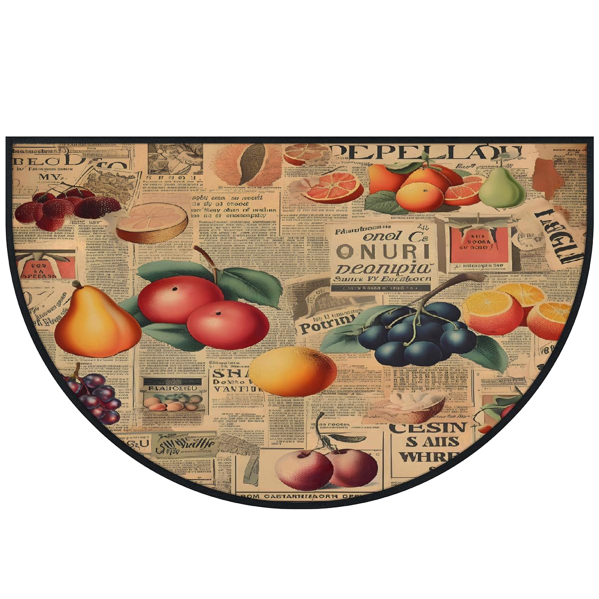 Mexpekil Paillasson demi-lune en forme de journal, pour intérieur et extérieur, antidérapant, lavable, absorbant, anti-saleté, 100 x 160 cm