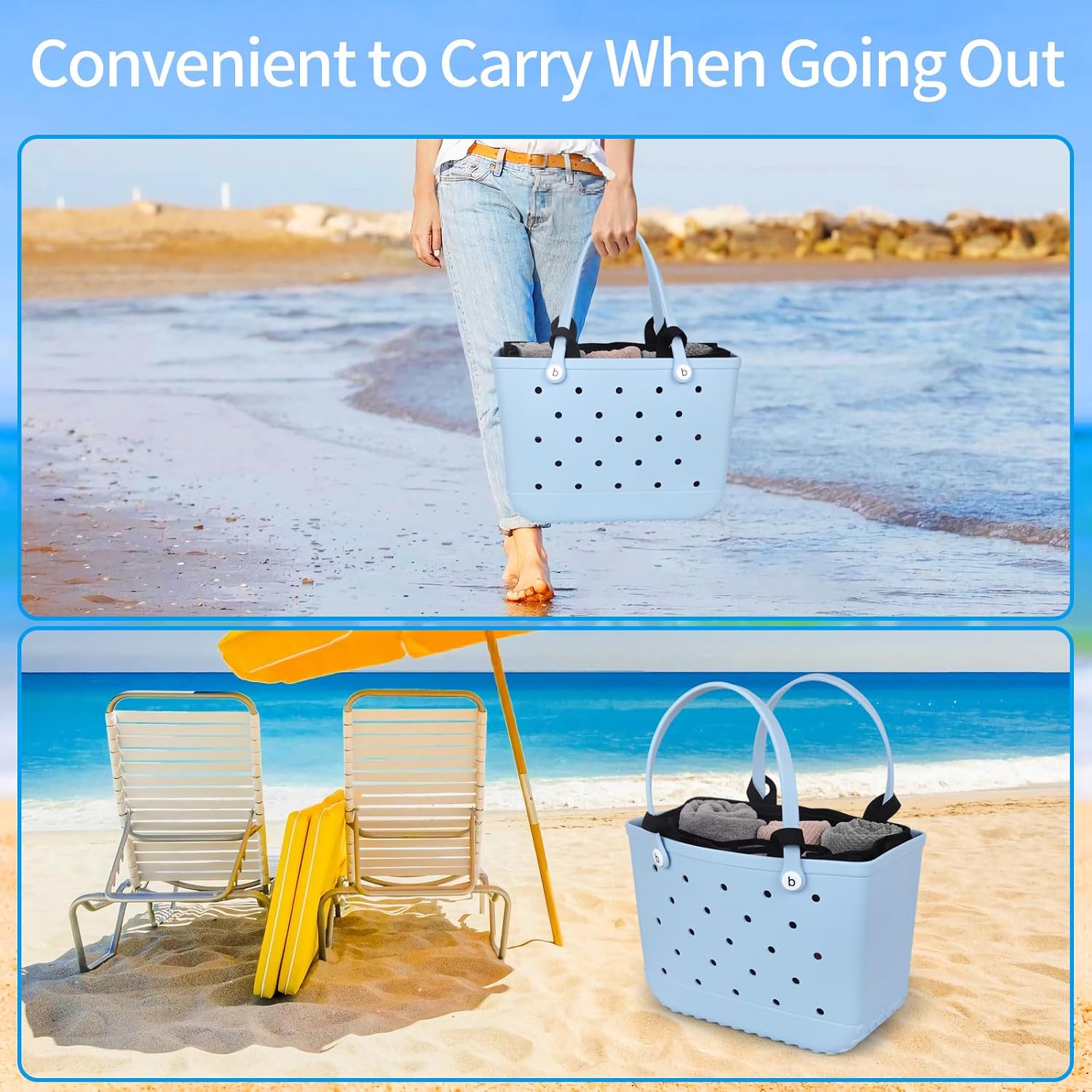 Dry and wet separation,Beach Bags Organizer Insert Compatible with Original XL Bogg Bag,Lightweight Mesh Divider Pouch Insert for Bogg Bag Accessories, 18" x 8.3" x 12.2" Beach Tote Bags