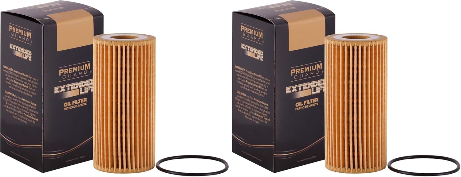 Premium Guard Extended Life Oil Filter up to 10k Miles PG8161EX | Fits 2018-2024 Volkswagen Tiguan, 2018-2025 Audi Q5, 2019-2025 Q3, 2018-2025 Volkswagen Atlas, 2015-2024 GTI (Pack of 2)