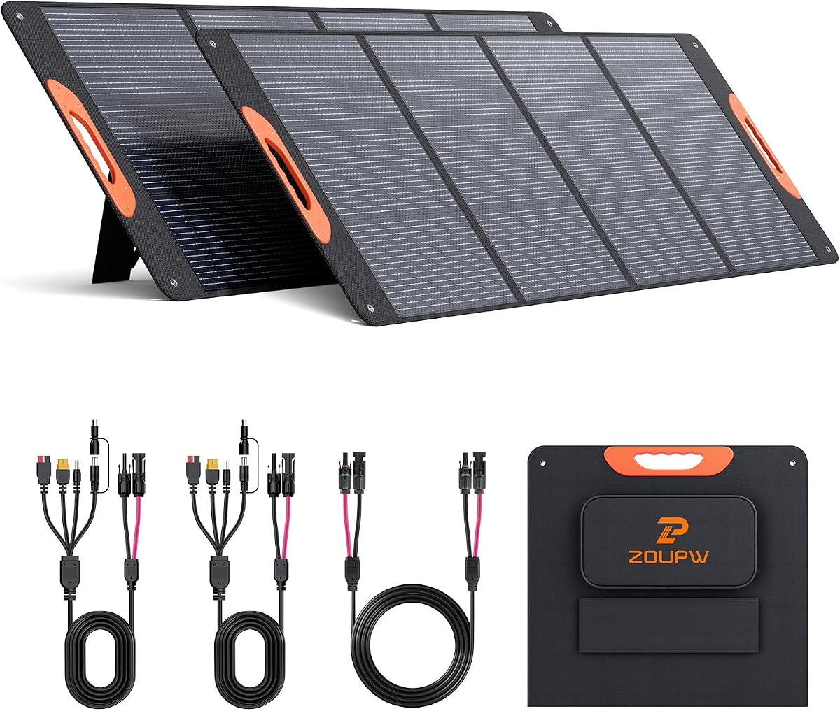 Panel solar portátil tipo N 16BB de 320 W (2 x 160 W), cargador solar plegable de alta eficiencia del 25 % para Jackery 1000 V2/Anker Solix/Ecoflow/Bluetti, IP67 resistente al agua para RV Camping fuente de alimentación de emergencia