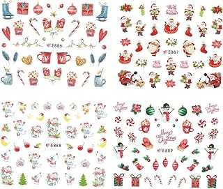minkissy 3 Folhas 11 Adesivos De Unhas Decalques De Arte De Unhas Decoração Estênceis De Arte De Unhas De Natal Dicas De Unhas Autoadesivas Decalques De Unhas De Natal Para Mulheres Dicas