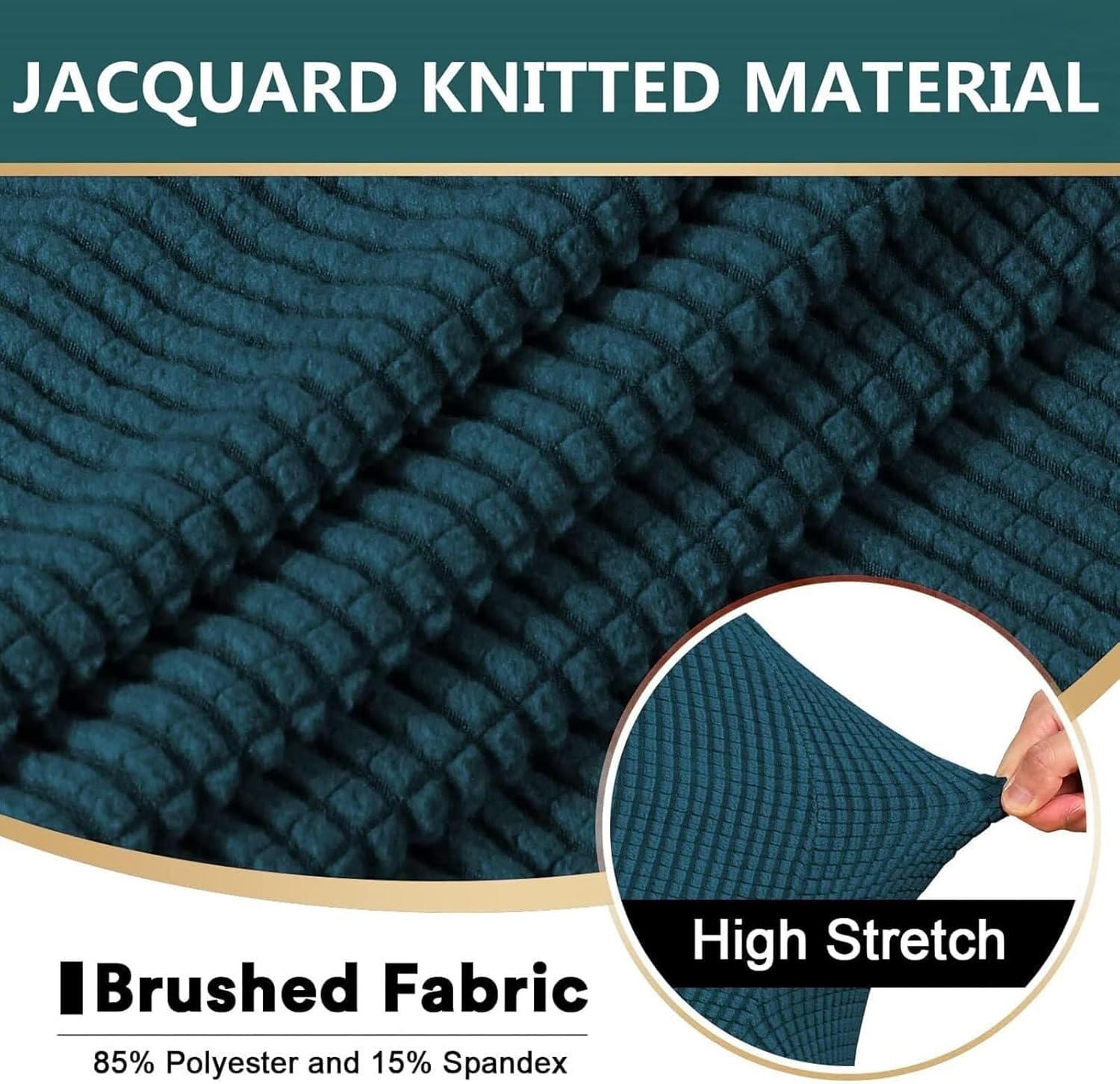 Elastic Sofa Slipcovers for Armchairs – Soft Stretch Furniture Covers with T-Cushion Design, Washable Fabric Protector(K)