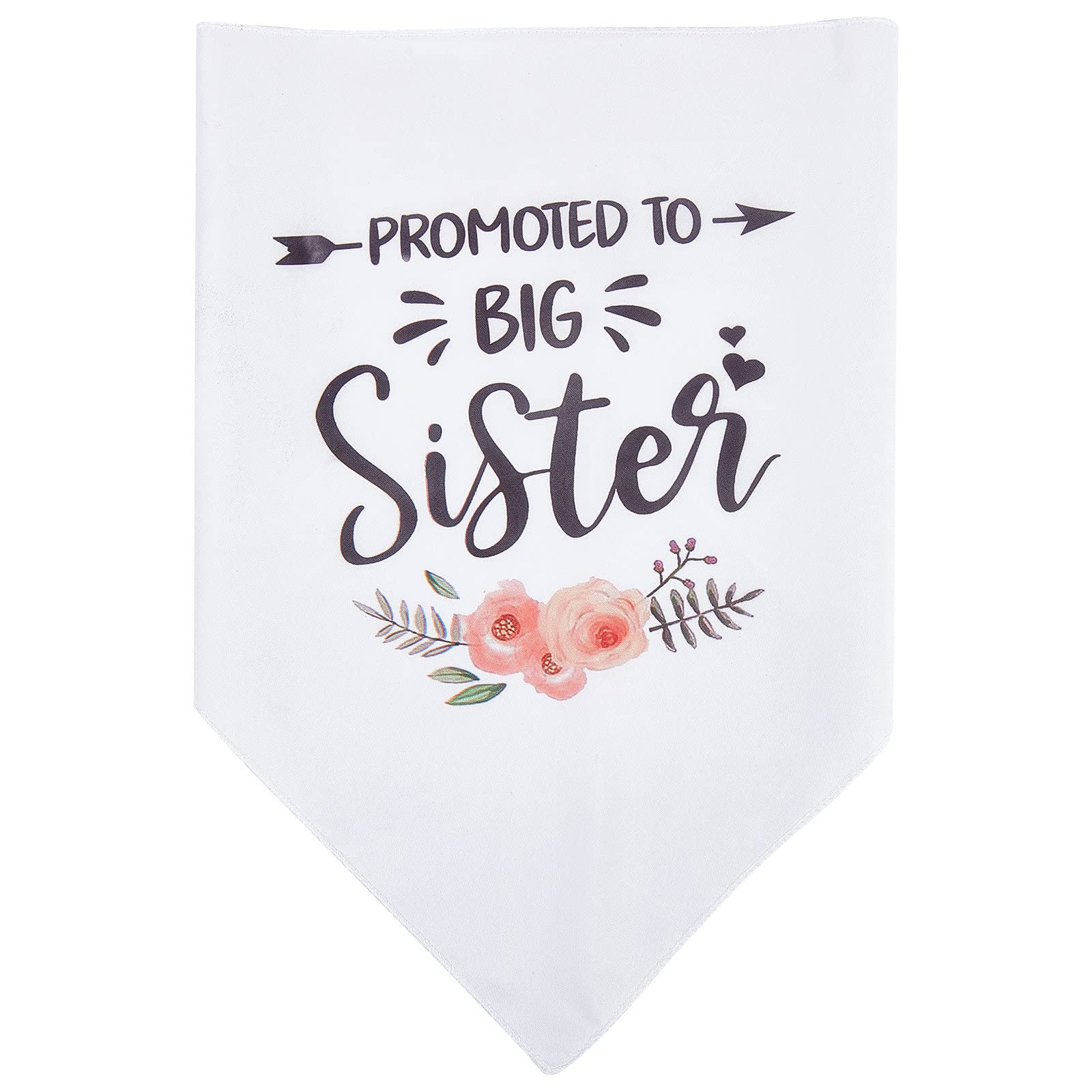 CRASPIRE Promocionado para Ser Big Sister Dog Bandana Wedding Pet Bandana Flor Blanca Triángulo Pet Dog Bufanda Compromiso de Perro Anuncio de Boda Photo Props Collares Accesorios