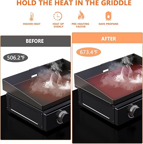 Miniatura 4 de Protector de viento mejorado para parrilla Blackstone de 22 pulgadas, pantallas magnéticas de acero inoxidable para proteger la llama y retienen el