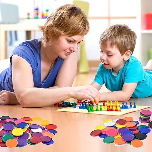 Miniatura 7 de Coopay 300 unidades de 10 colores de plástico para contadores de aprendizaje, discos de conteo de fichas de bingo para práctica de matemáticas