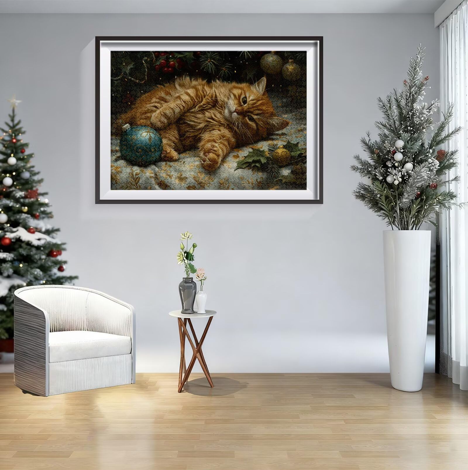 Puzzle 4000 Pièces Chat, Puzzle 4000 Pièces Adultes et Enfants, Puzzles Bois avec Une Boîte d'emballage Exquise, Jeu Éducatif Puzzles Noël, Noël Decoration Maison, Cadeau Femme, Cadeau Homme H-766