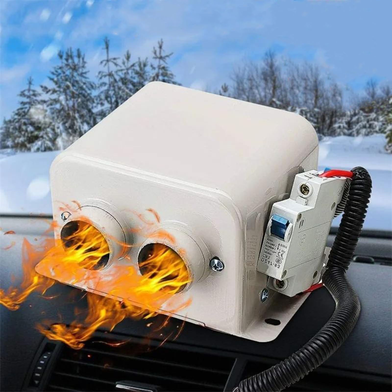 Car Heater Defroster TORCARVH Car Windshield De-Icers Car Defogger 12V 800W Car Heater 2 in 1 Portable Car Heaters and Cooling Fan Defrost Demister