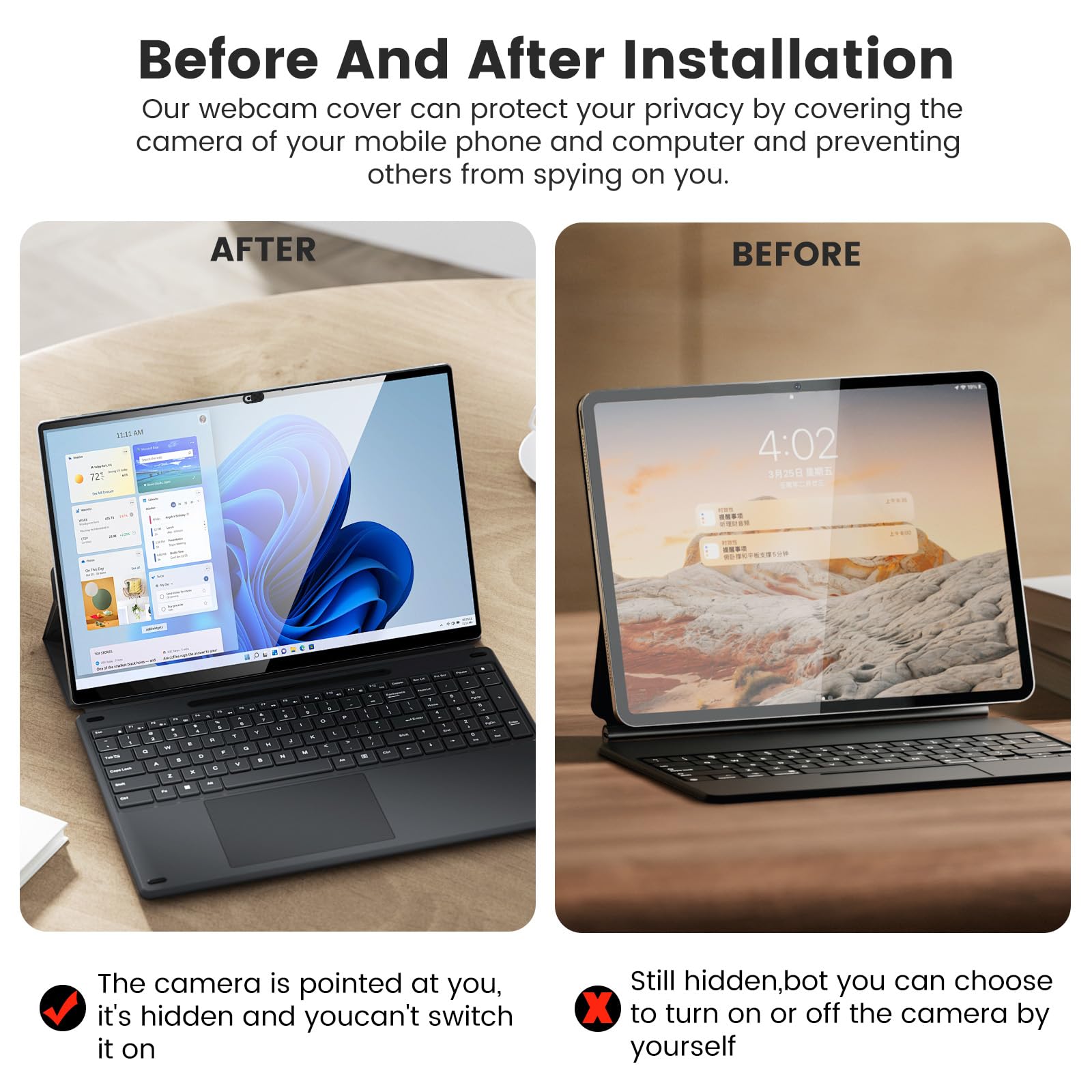 Coperture Webcam 8 Pezzi Ultra Sottili - Per Laptop, Tablet E Smartphone - Foto 3