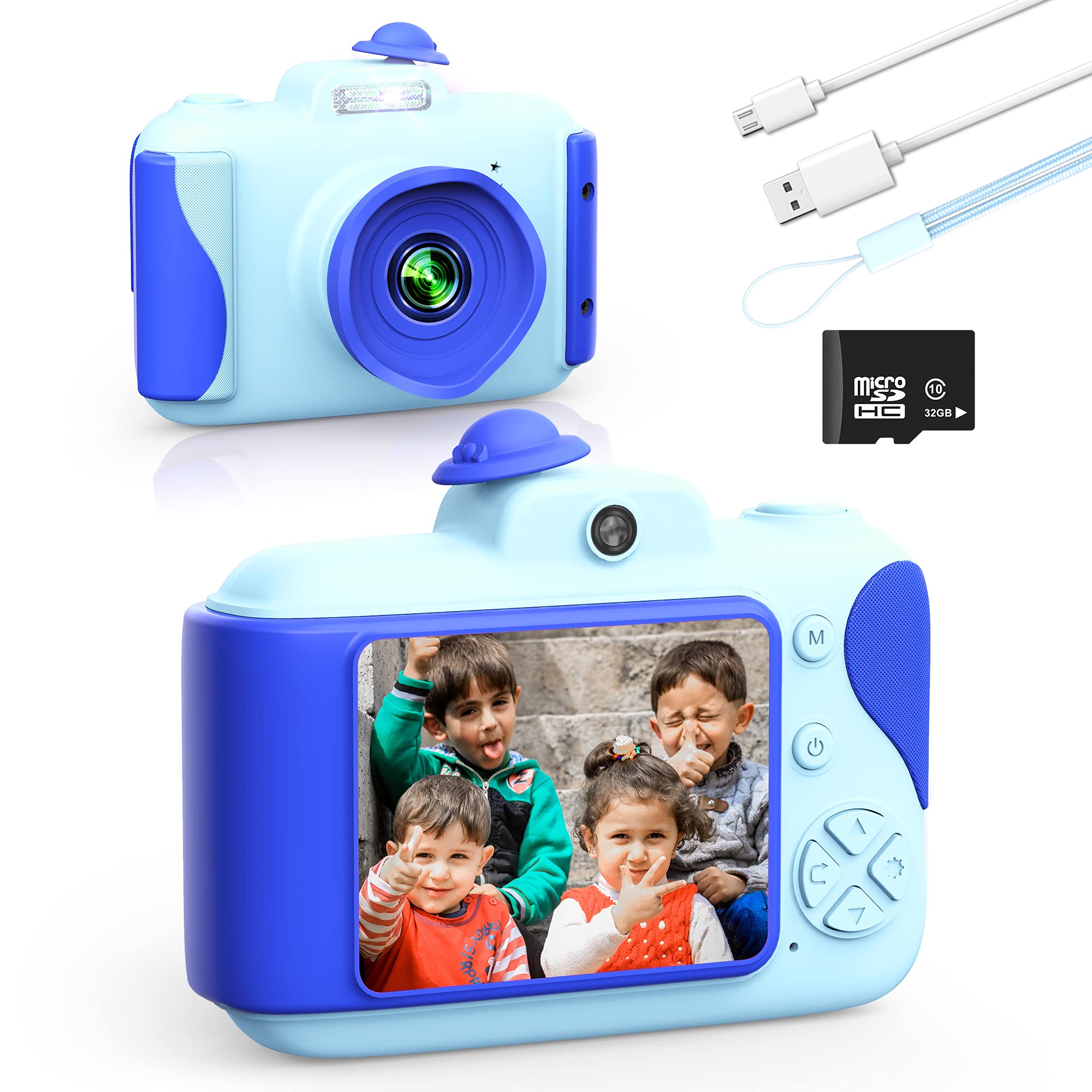 Mini cámara de juguete para niños pequeños, cámara de video digital CAMFUN con 32 GB SD regalo de cumpleaños juguetes para niños de 3 4 5 6 7 8 9 10