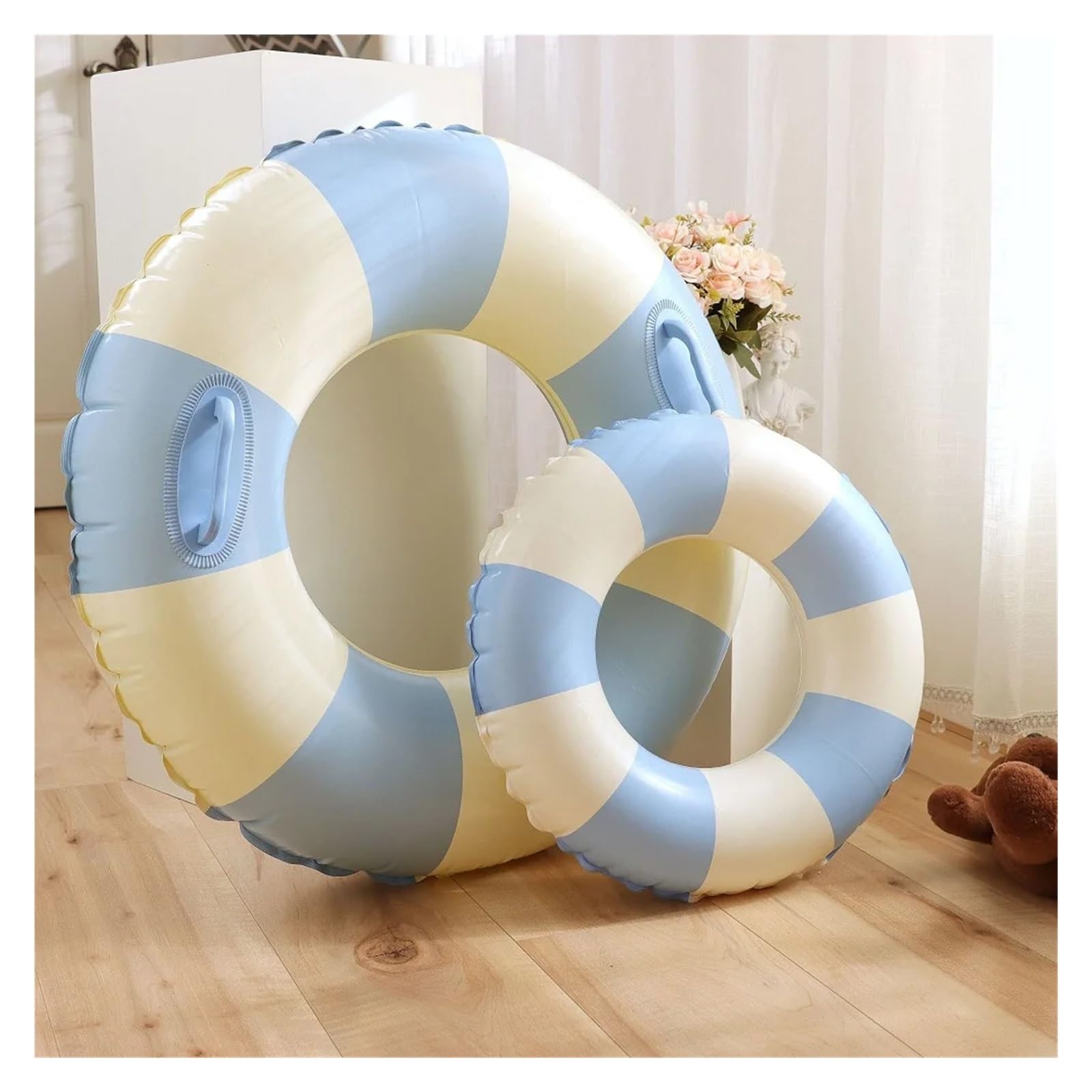 Jeux Gonflable Piscine Bouée de Natation Gonflable en Forme de Donut, bouée de Natation, bouée de Natation, Jeu Aquatique(White)