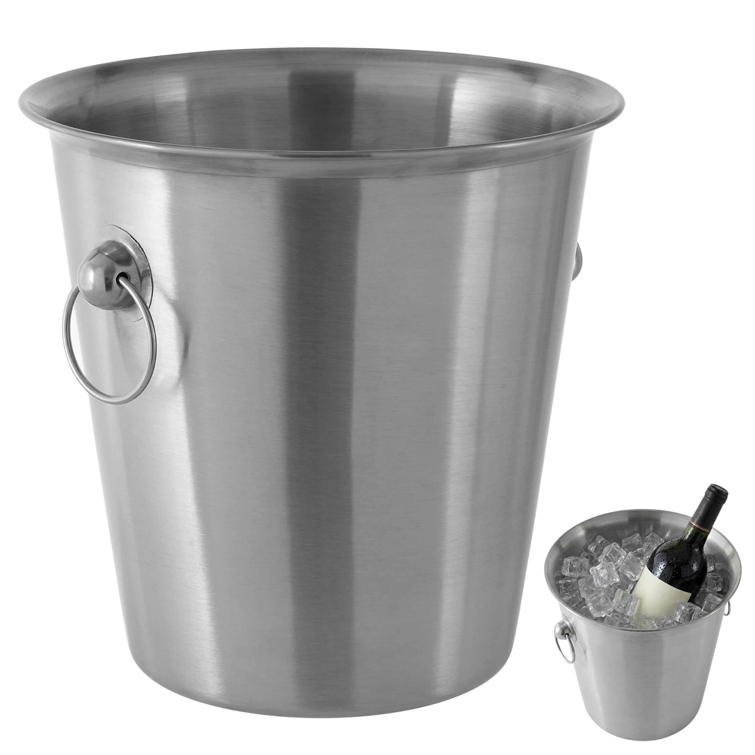 Premier Housewares Stainless Steel Wine Bucket with Brushed Finish | Elegant and Durable Bucket for Chilling Wine Or Champagne | Stylish Brushed Steel Look | Ideal for Dining
