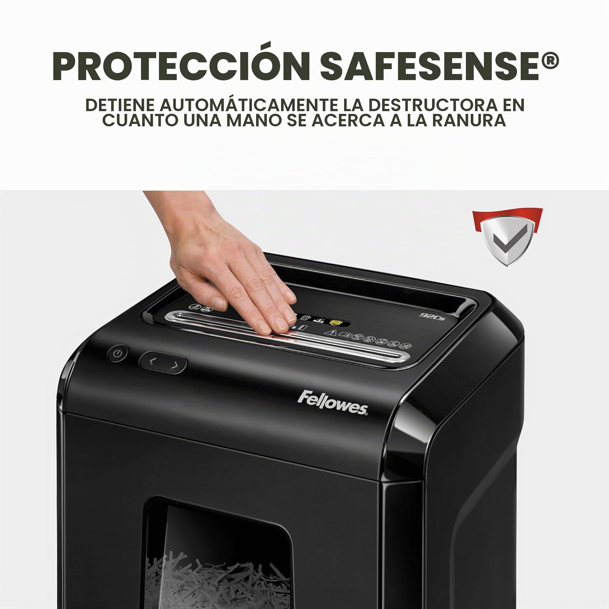 Fellowes 92Cs Destructora de papel negra 1719301 Corte de partículas 4 x 38 mm P4 18 lados