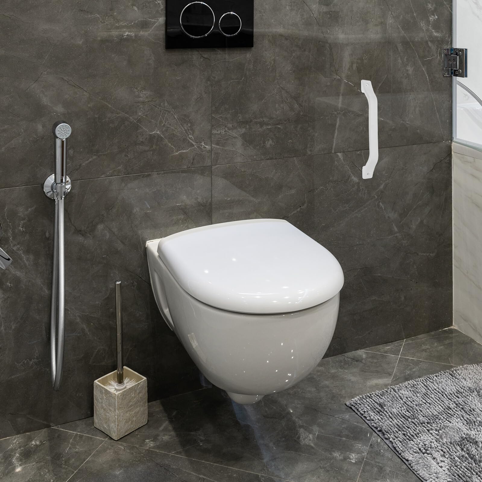 Haltegriff aus Kunststoff für Badewanne und Tür Weiß Sicherheitsgriff mit Komfortablem Halt für Senioren Badezimmer und Treppen