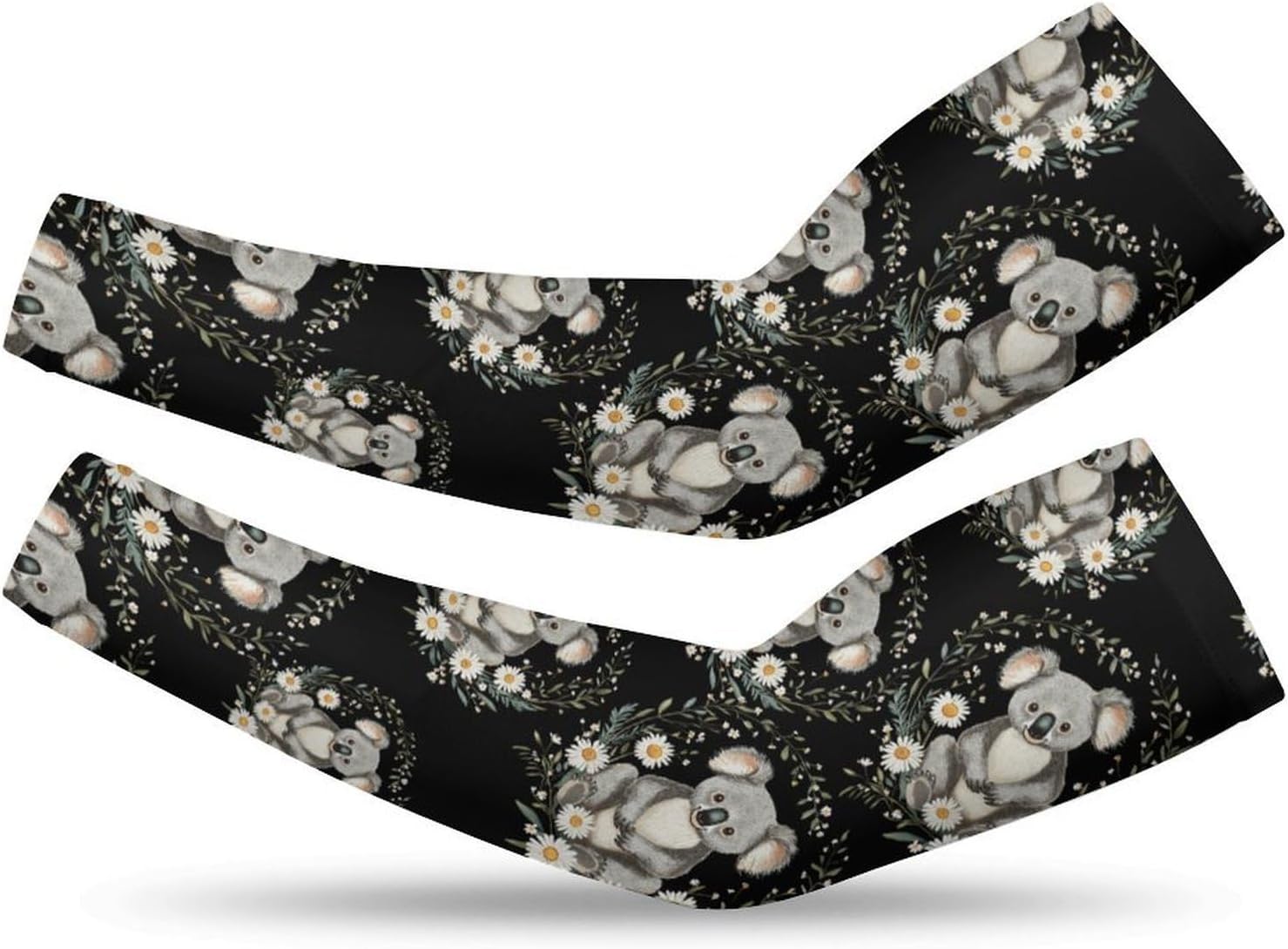 Koalas Daisies Flowers Arm Sleeves Cooling Sun Protection Sports Compression for Golf Basketball