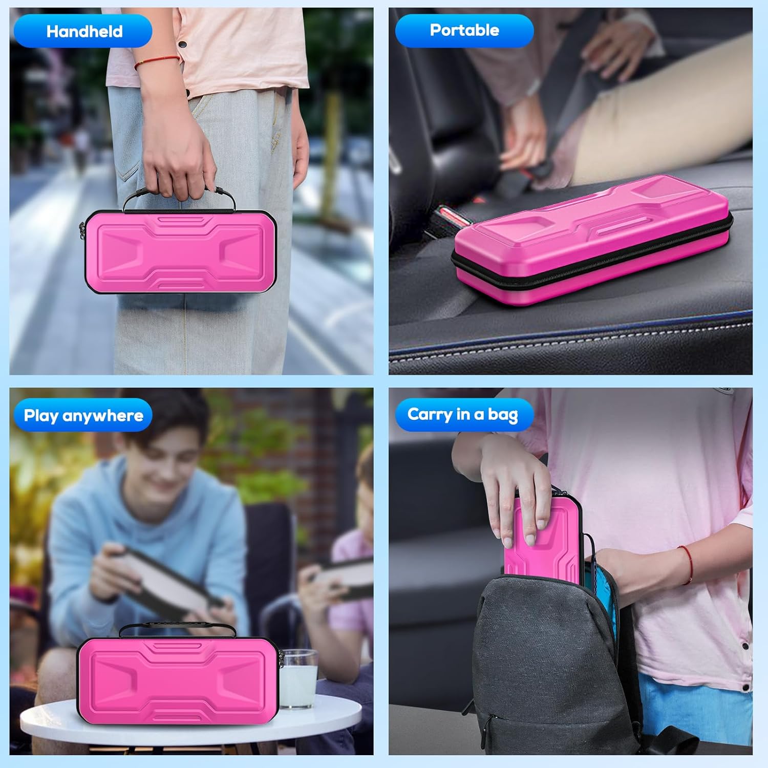 Klipdasse 3 in 1 Accessories Bundle for PlayStation Portal, EVA Hard Carrying Case for Ps Portal with Clear Protective Cover, 2 Peck Screen Protector Compatible with PS5 Portal Accessories