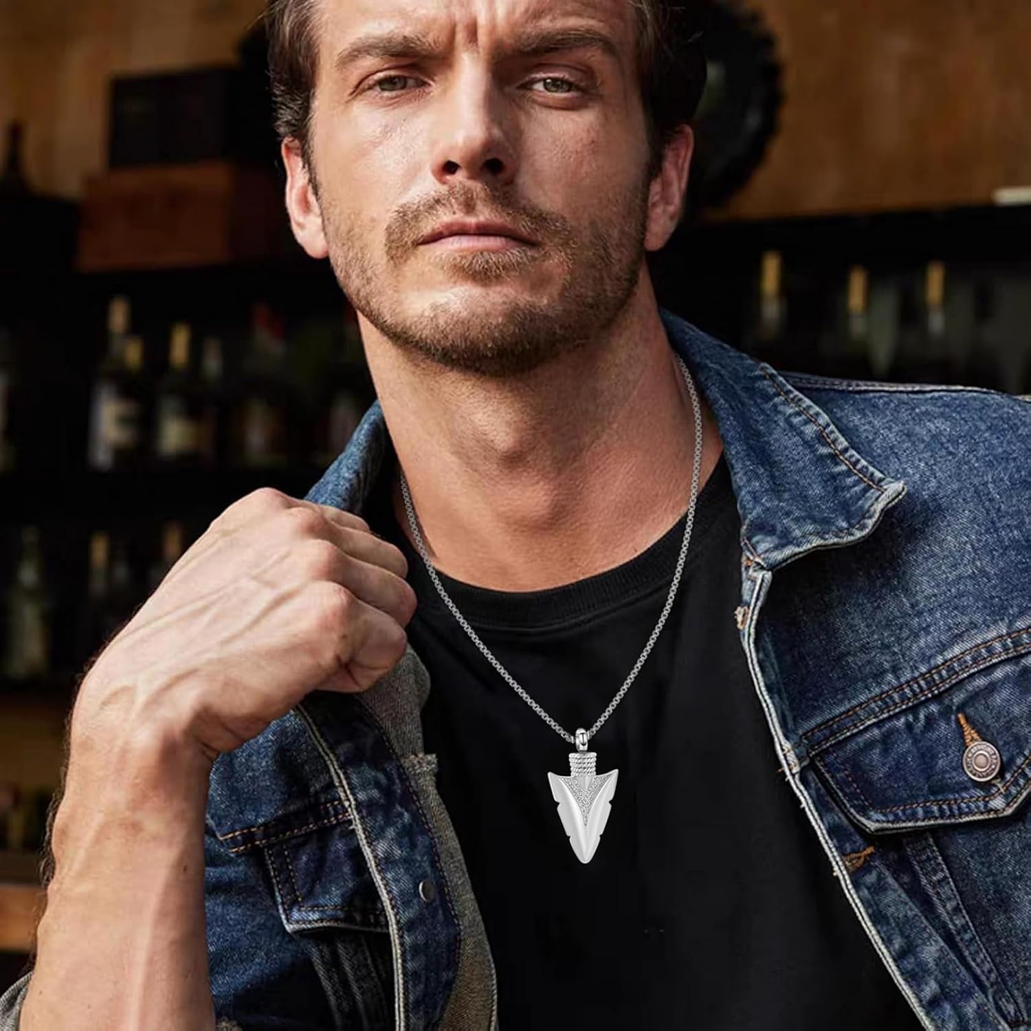 Hearbeingt Urn Necklace for Men Arrowhead Cremation Jewelry for Ashes Memorial Lockets Keepsakes Pendant for Women Men Memory Gift - Image 5