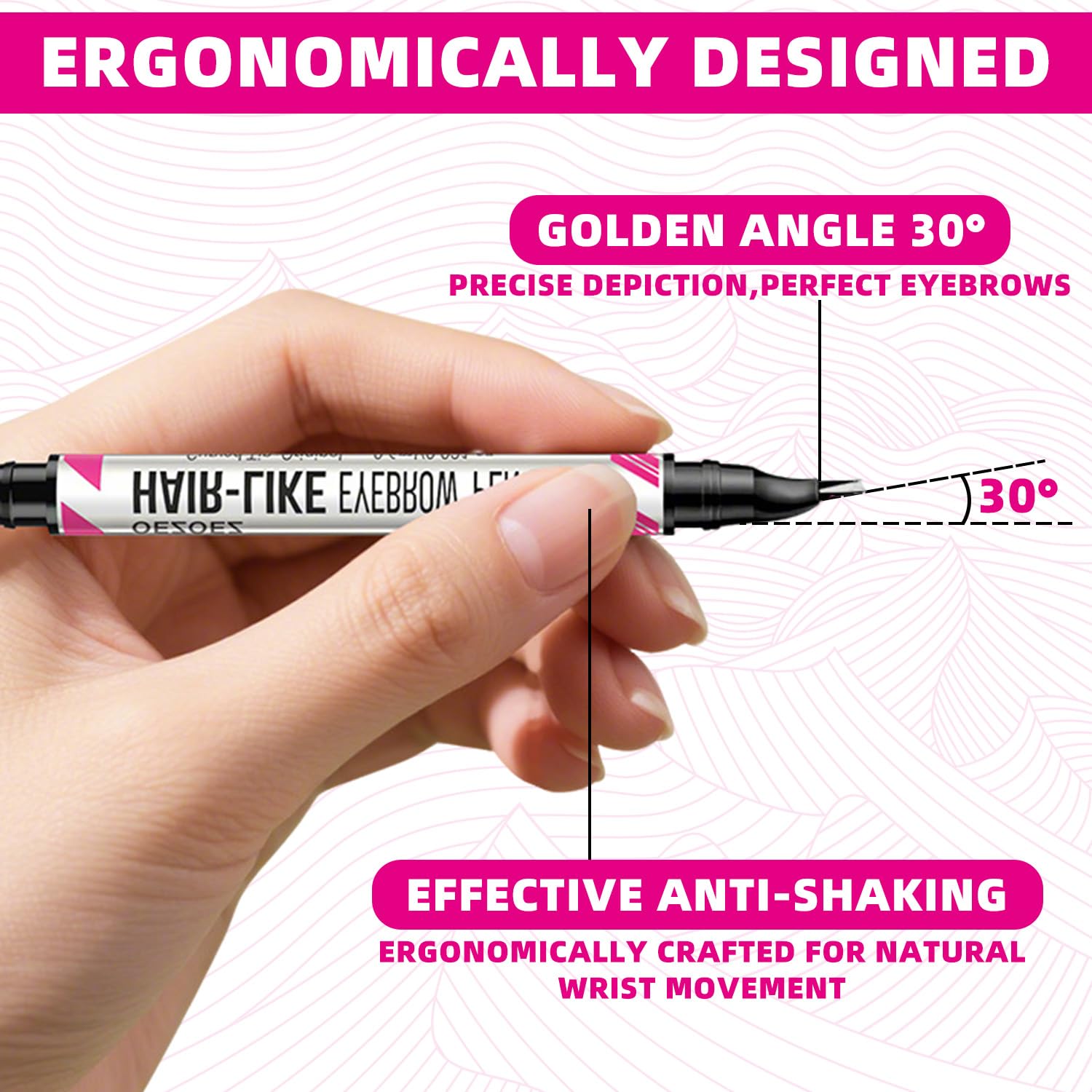 Eyebrow Pencil, 2-in-1 Eyebrow Pencil, Dual-Ended Thin Eyebrows Pen Dark Brown, Waterproof Bent Head Eye-brow Pens - Image 2