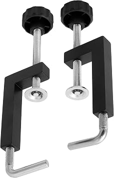 Peachtree Woodworking Supply 2 Pack of Aluminum Universal Fence Clamps with a 14 inch to 614 inch Capacity with Steel Threaded 3/8 inch Post