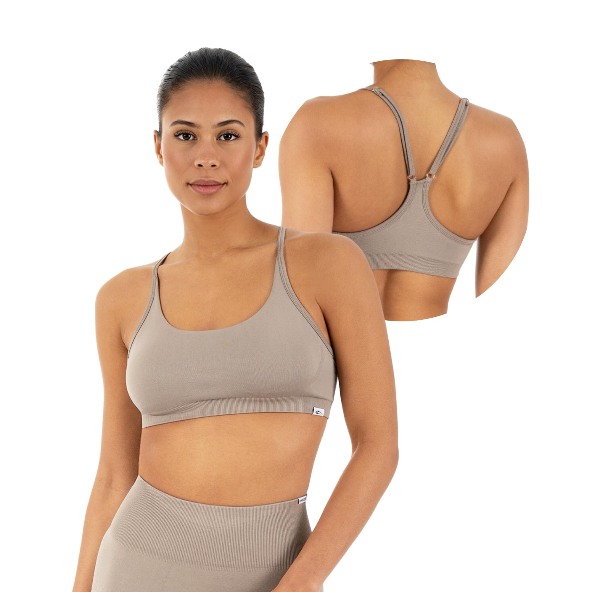 SMILODOX Sport BH Damen Timea Shaped Fit Racerback, Seamless Sport Bustier mit verstellbaren Trägern & Rippbund, Trainings BH für Gym, Fitness & Yoga, atmungsaktiver Sport BH Damen