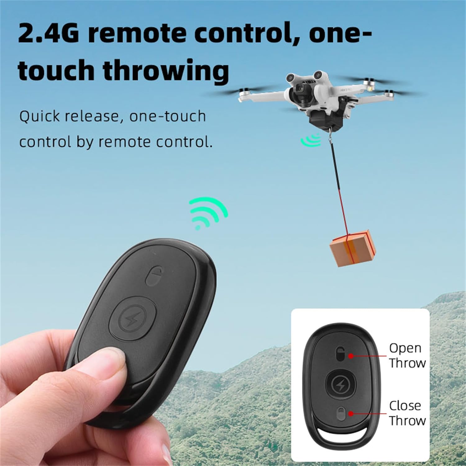 Drone Airdrop System for DJI Mini 5 Pro/Mini 3 /4 Pro/Mini 4K/Mavic 3 Pro Drone Payload Dropper Release Dropping System Delivery Transport Device Thrower for Fishing Line Dropper,Wedding,Rescue