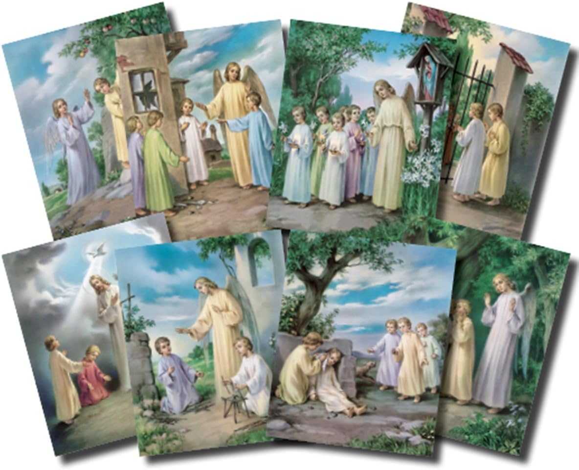 Catholic Posters The Ten Commandments Illustrated Cardstock Poster Set, 10 Pieces, 10 Inch