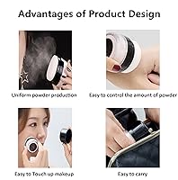 Vista 3 de Botella vacía recargable para champú seco, tamaño de viaje con aplicador de esponja y espejo, recipiente portátil para polvo suelto y rubor