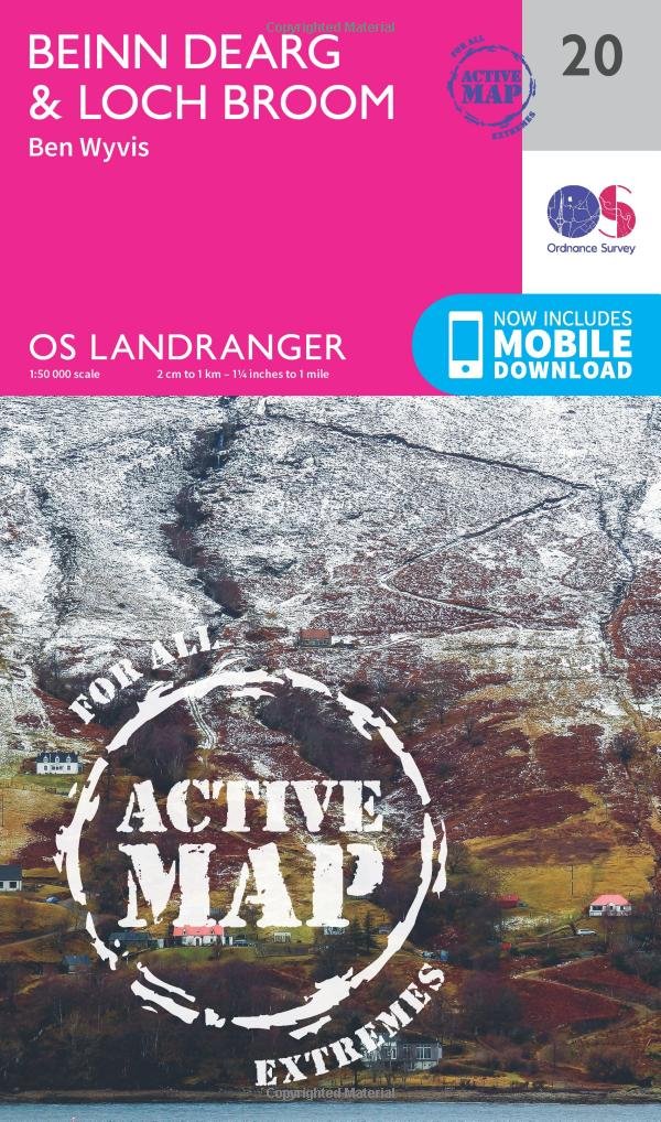 Beinn Dearg  Loch Broom Map  Weatherproof  Ben Wyvis   by Ordnance Survey