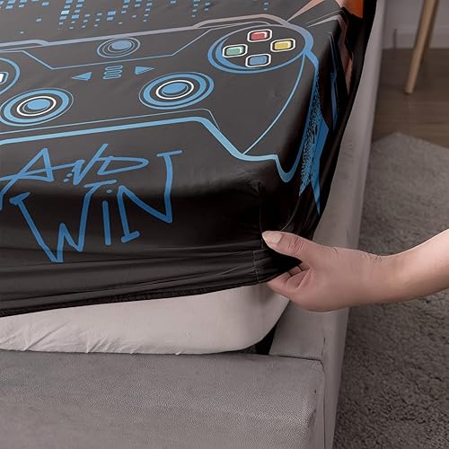 Miniatura 2 de AILONEN Juego de sábanas bajeras de tamaño individual XL, juego de sábanas de videojuegos para niños, juego de sábanas de videojuegos para niños, 1