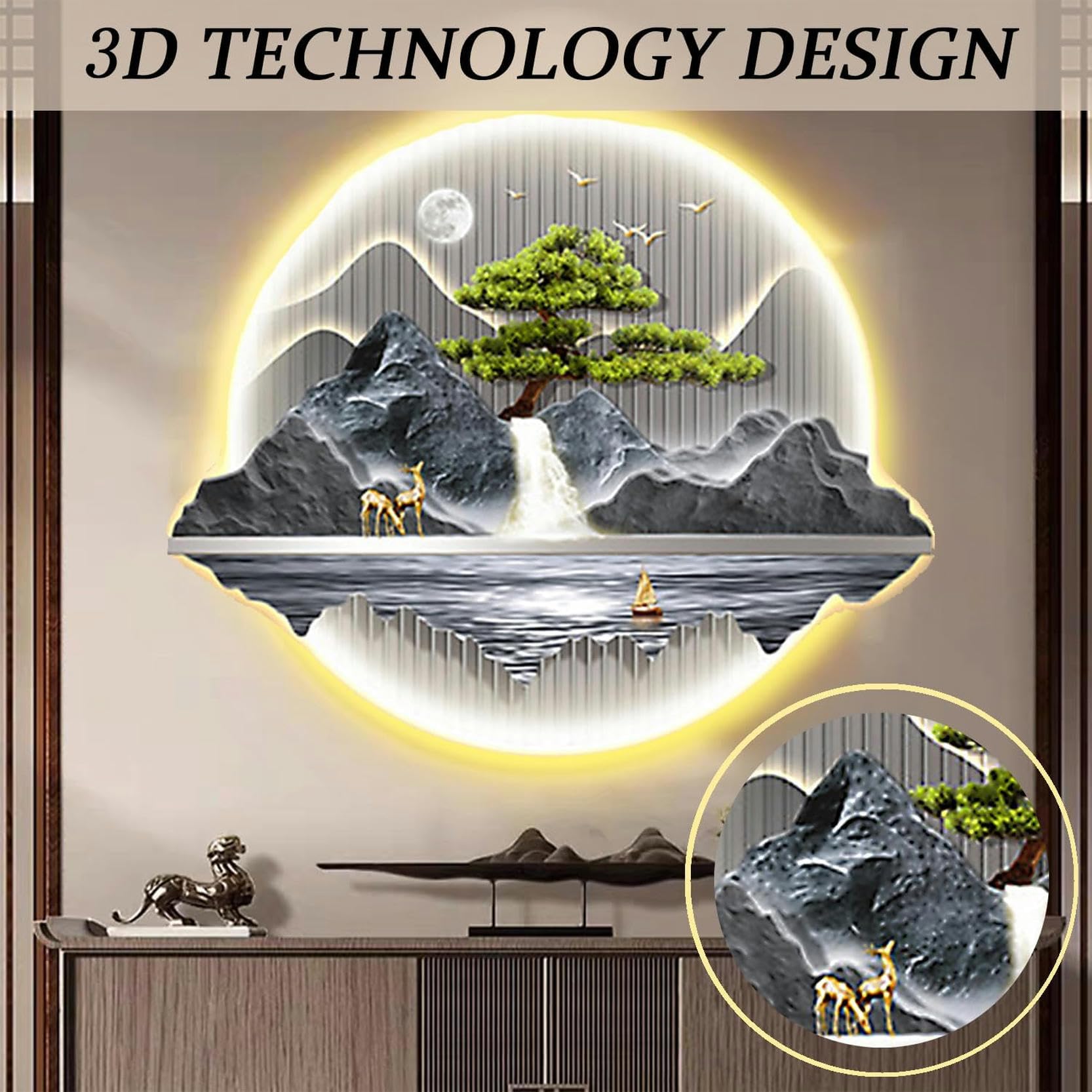 Xinchangda Cornice LED Con Luce Notturna - Mo Dao Zu Shi / Tian Guan Ci Fu - Arte Da Parete In Legno E Acrilico - 19,6x14,4 Cm - Regalo Anime