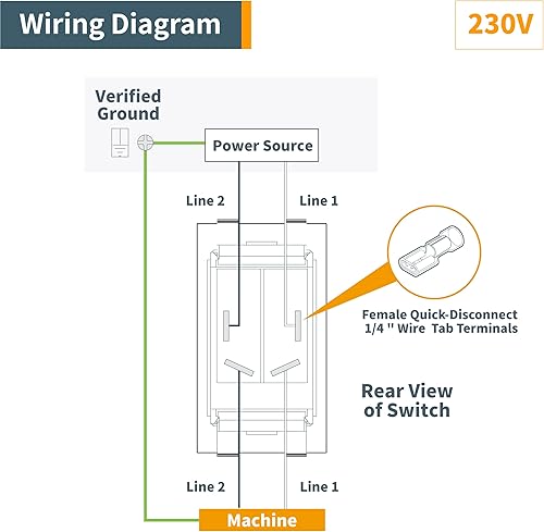 Miniatura 8 de POWERTEC Interruptor de bloqueo de seguridad de doble voltaje de 110 V220 V, reemplazo de interruptor de sierra de mesa de 1 HP con palanca para