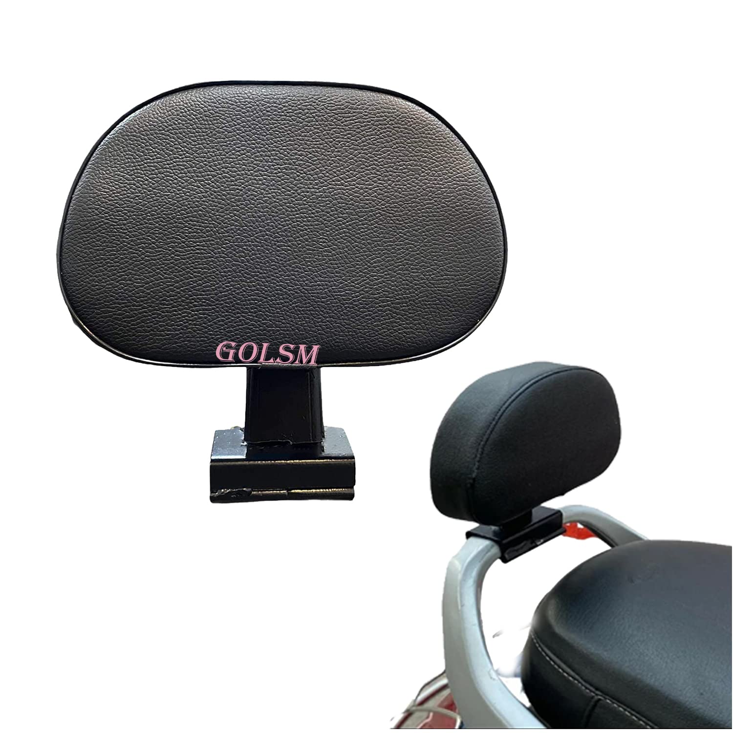 GOLSM SB07 Bike Backrest Passenger Back Support Back Rest Pillion Black Compatible with Scooty Activa 4G