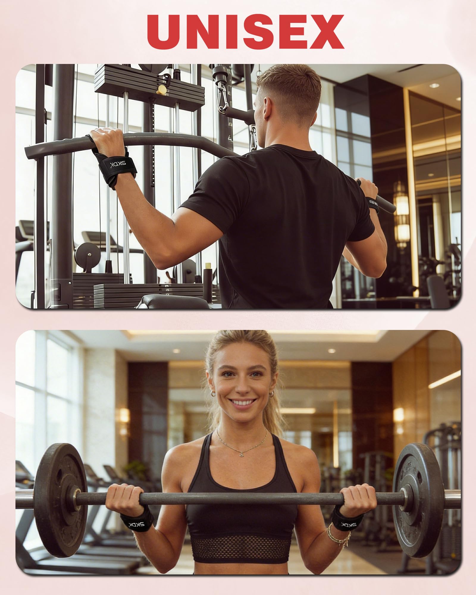Paski Do Ćwiczeń, 1 Para Paski do Podnoszenia Ciężarów ze Skóry Bydlęcej Crossfit, do Podciągania, Martwego Ciągu i Wyciskania, Zaprojektowane do Treningu Siłowego, Unisex, Czarny