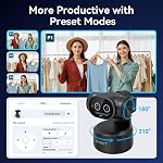 EMEET PIXY Dual-Camera Alimenté par l'IA PTZ caméra 4K, AI Suivi, PDAF & AI Autofocus 0.2s, 10,55'' Capteur, 3 Mics, Presets, Contrôle de la Gesture, 4K Webcam pour le streaming et OBS/Twitch/Switch 2 Compatible