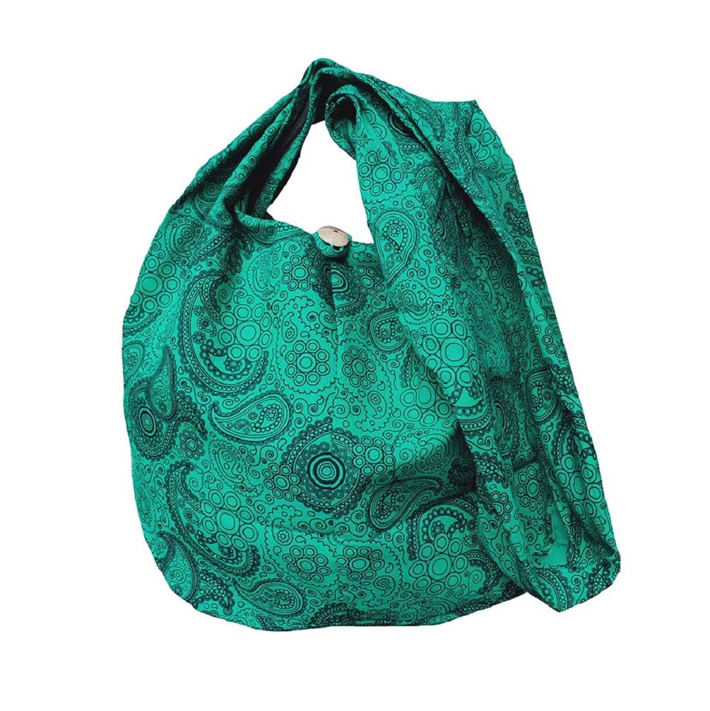 BTP! Thai Cotton Hippie Hobo Sling Crossbody Bag eco Friendly Shopping bag Paisley Print Large