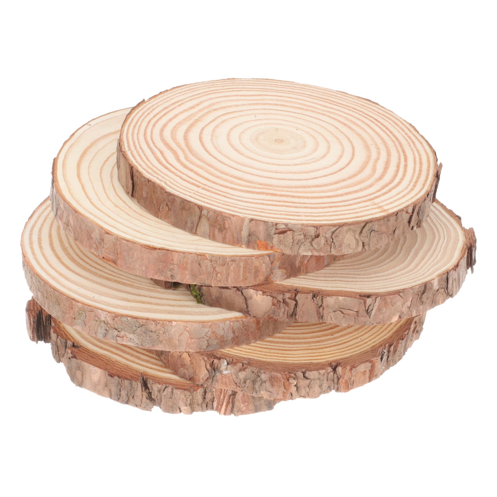 DOITOOL Rodajas de Madera sin Terminar Manualidades 6 Piezas Discos de Madera Natural Infantil Decoración de Hogar Bricolaje Creativo