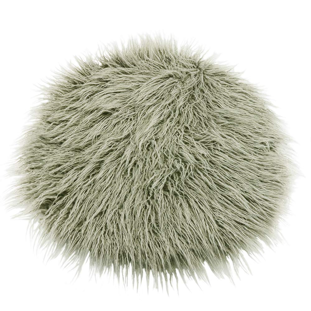 D&J DON&JUDY Faux Fur Blanket Baby Shower Photo Props Photography Decor Backdrop Round 23.6 inch (Smokey Grey)