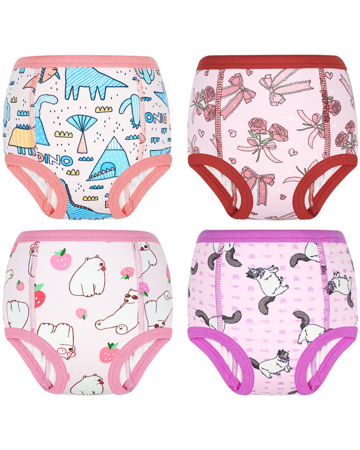 MOEMOE BABY Potty Training Pants 4 Pack Absorbent Training Underwear Soft Cotton Pee Pants for Toddler Boys & Girls (2T-6T) - 1