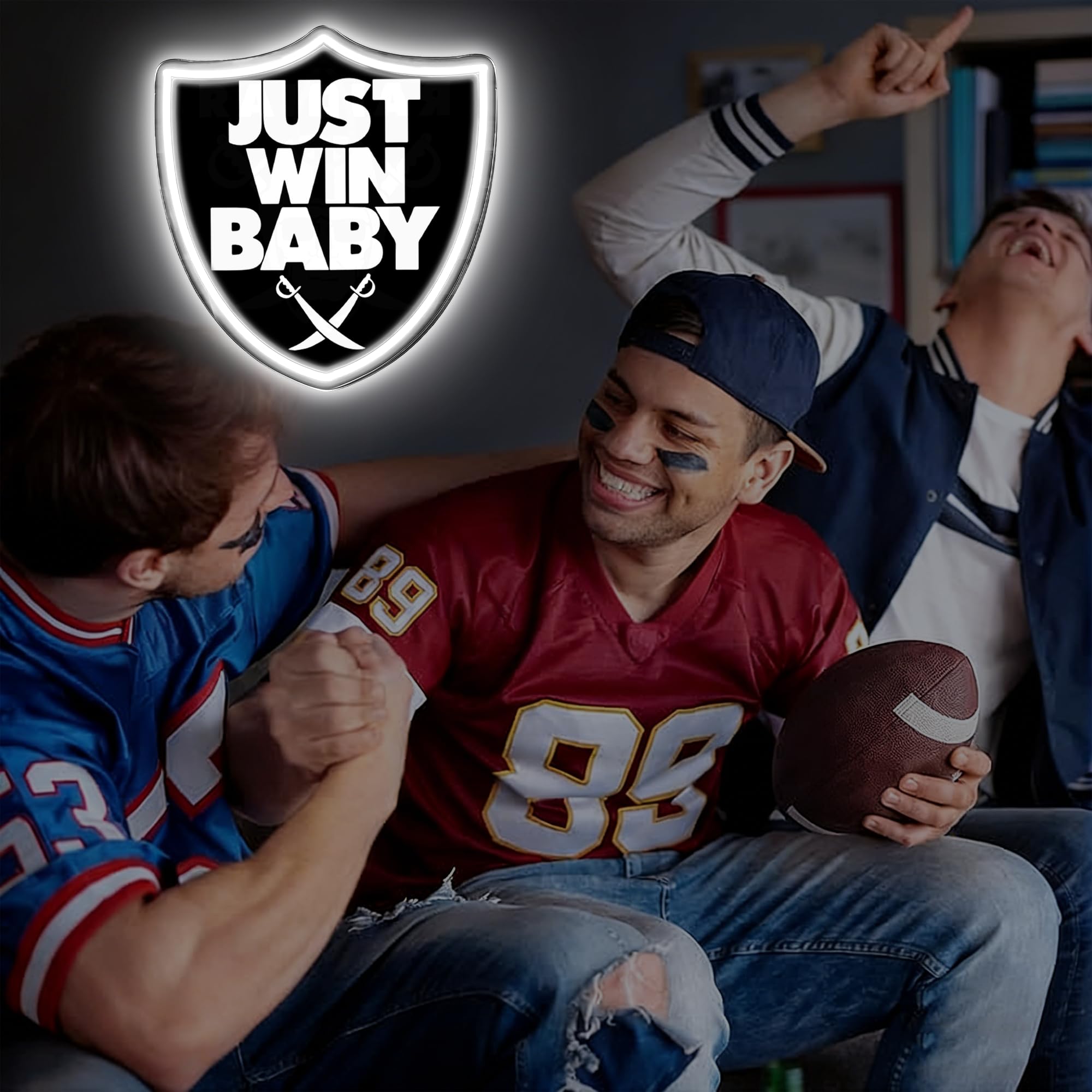 Targa al neon della squadra di calcio, con luce a LED dimmerabile, con logo Merch, alimentata tramite USB, per decorazione da parete, camera da letto, sala giochi, regalo di compleanno per bambini e