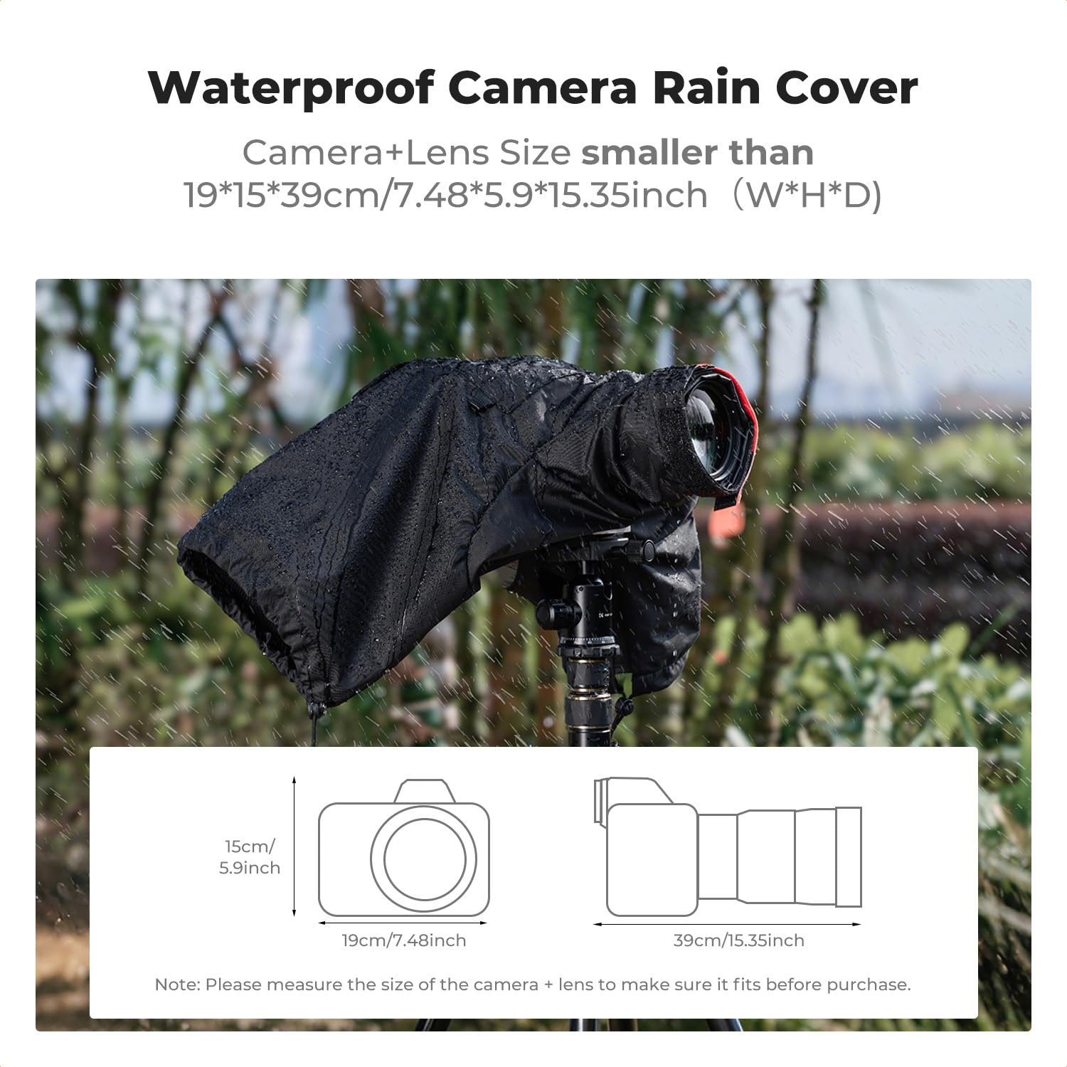 K&F Concept Copertura Antipioggia per Fotocamera, impermeabile antipolvere fotocamera copertura di protezione raincover per Nikon Canon Sony fotocamera DSLR