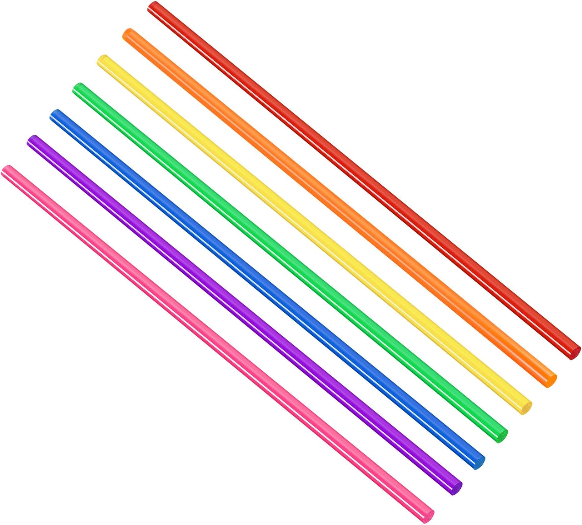 uxcell Acrylic Round Rod,Colorful,1/4" Diameter 11-5/8" Length, Solid Plastic PMMA Bar Stick