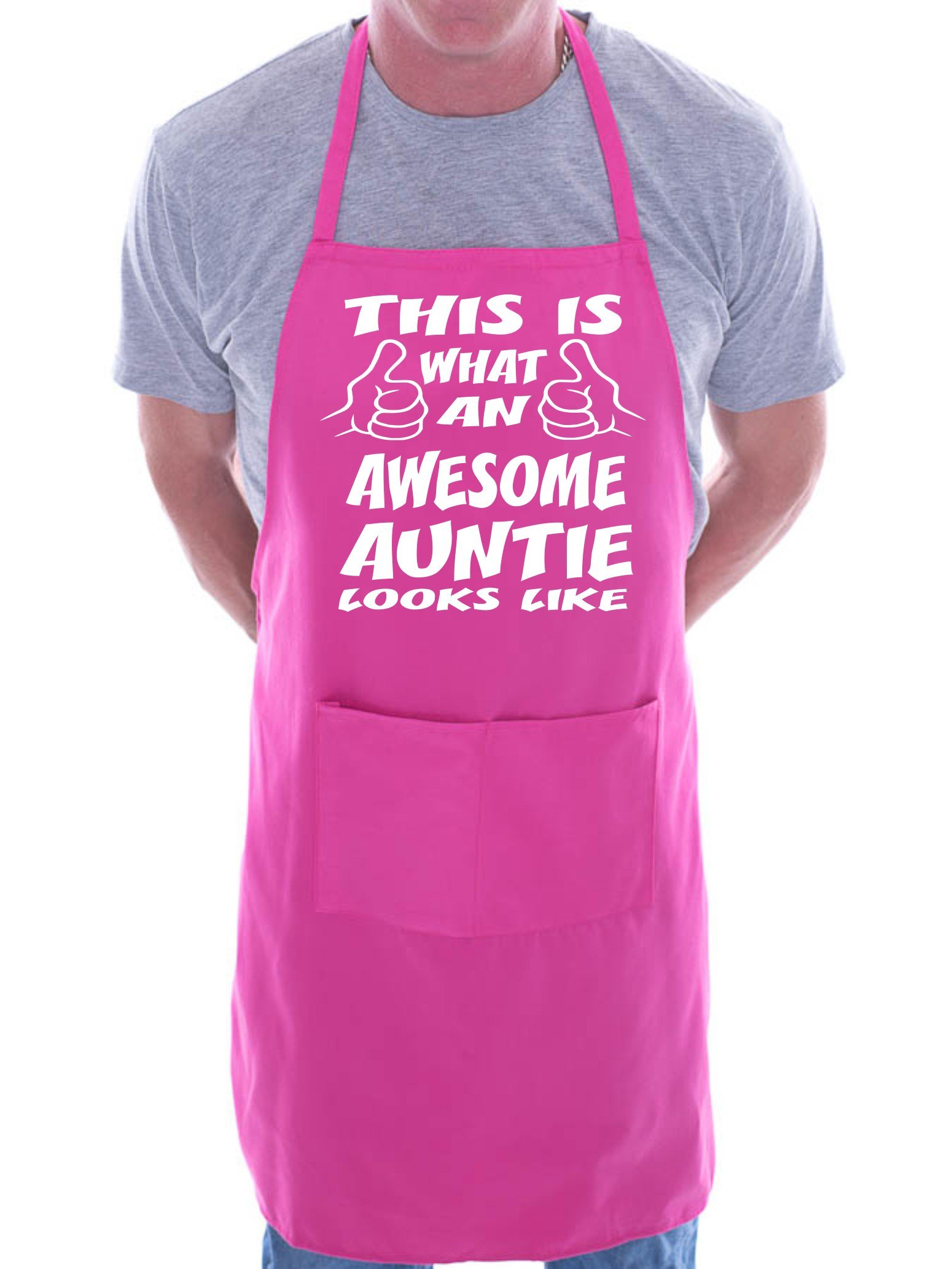 Print4U This Is What Awesome Auntie BBQ Cooking Funny Novelty Apron Pink