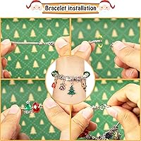 Vista 6 de Pulseras de Calendario de Adviento de Navidad 2025 para niñas, calendario de cuenta regresiva de Navidad de 24 días, kit de fabricación de joyas