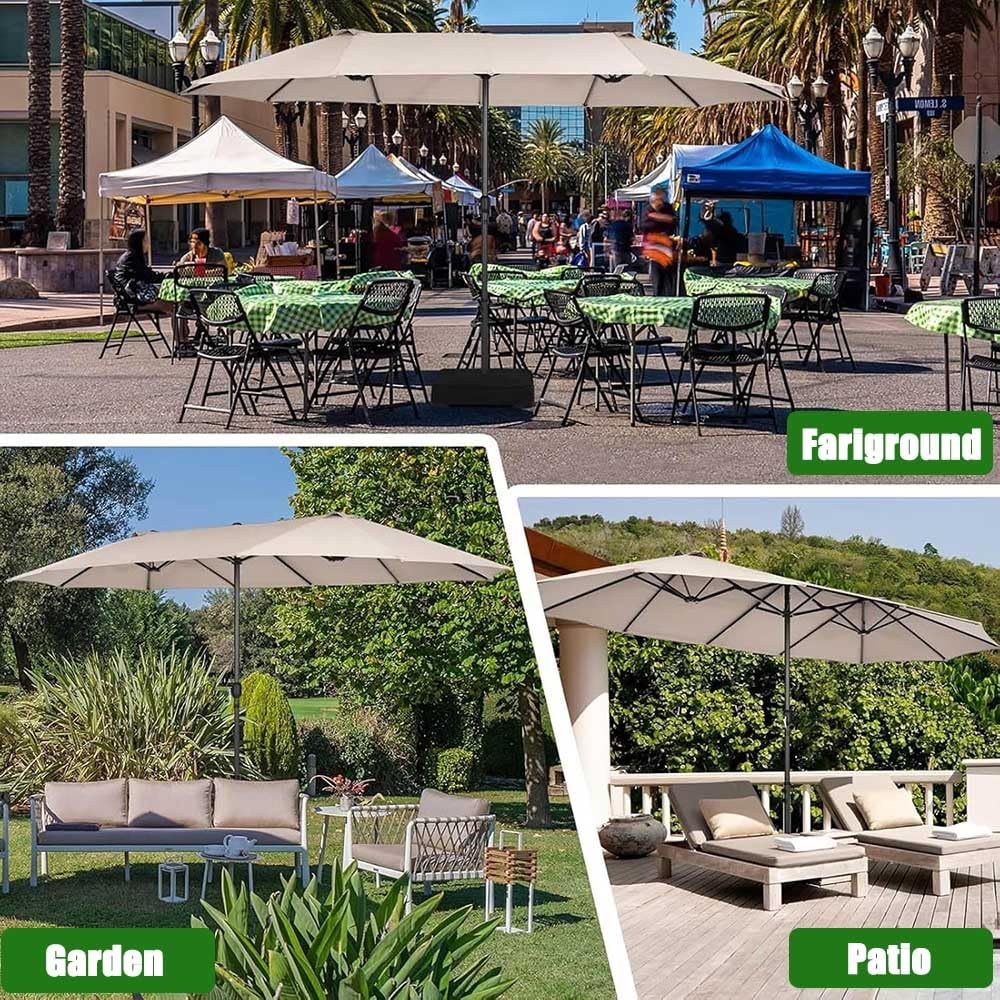 Telo di ricambio per ombrellone da giardino, 12 stecche, 4,5 m, bifacciale, 4,5 m, per piscina, tavolo, ombrellone da esterno, copertura in tessuto impermeabile