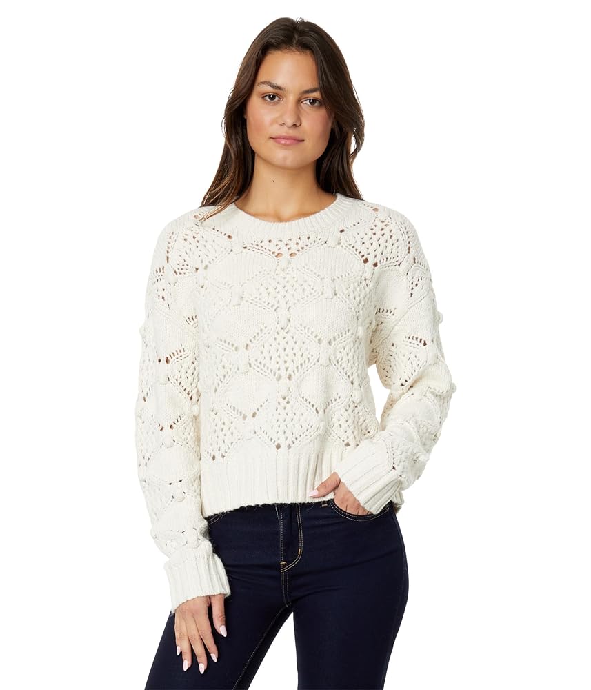 Lucky Brand Women's Open Stitch Pullover Sweater, Whisper