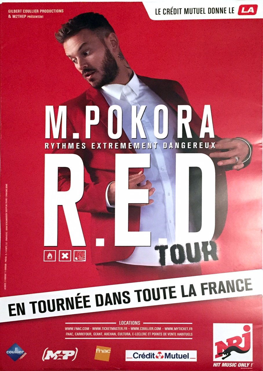 Affiche M Pokora R.E.D. Tour de dimensions 40x60 cm pour habiller vos murs