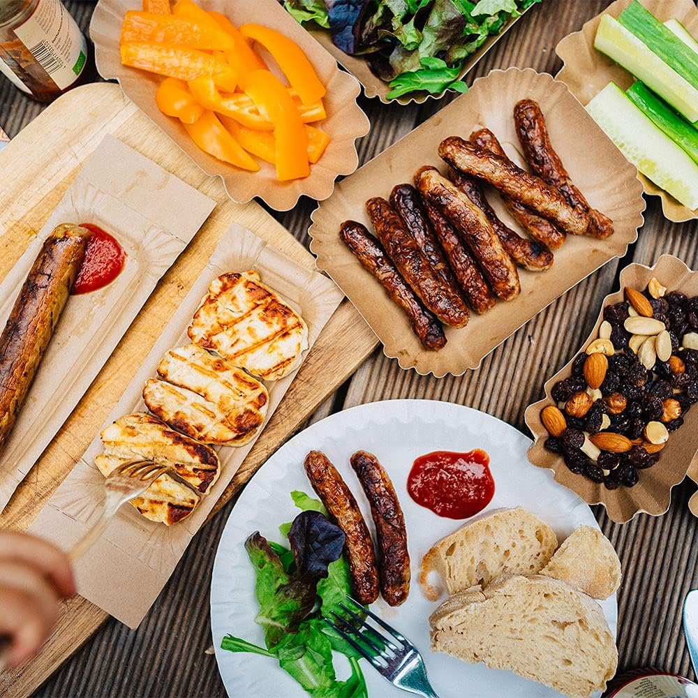 BIOZOYG White Round Paper Plates 100 Pack - Biodegradable, Recyclable, Microwave Safe - Dinner Plates Alternative to Disposable Plastic and Styrofoam - Eco-Friendly Tableware