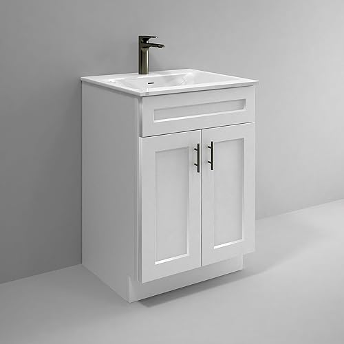 Mueble de baño con base batidora, color blanco, listo para montar, 24"30"36" de ancho (24" de ancho)