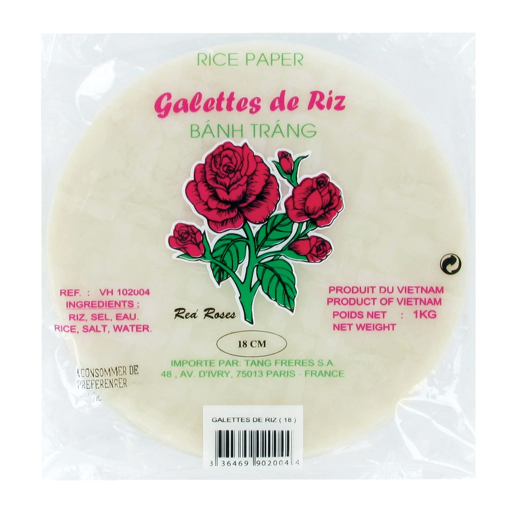 Galettes de Riz Red Roses 18cm - 1kg/Sachet - Lot de 1, 2, 3, 4 et 20 Sachets - Livraison Gratuite France - Expédier depuis France par la sté Bo Time (1)