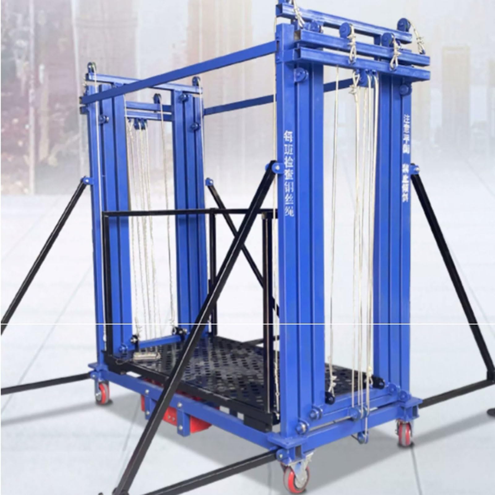 Plataforma elevadora eléctrica con trampilla, andamio de Alta Resistencia, Elevador Multifuncional para construcción y almacén, Altura de 35 m.
